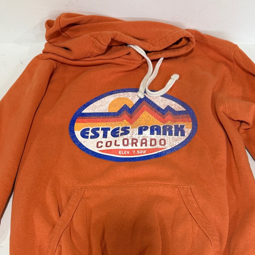 Vintage Orange Hoodie with Drawstring